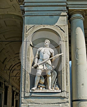 Statue of Giovanni dalle Bande Nere (Giovanni de Medici) in Galeria degli Uffizi. Florence, Italy photo