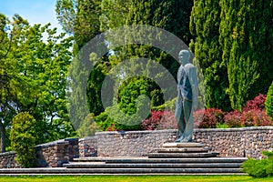 Statue of Giuseppe Carlo Sigurta founder of the Sigurta gardens in Valeggio sul Mincio - Verona province - Veneto region