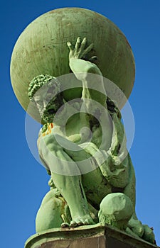 Statue of the god Atlas at Portmeirion