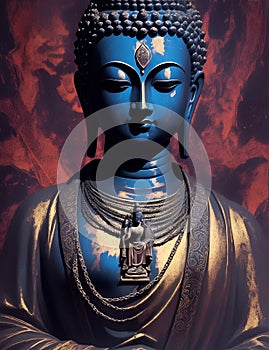 Statue of God Buddha. Illustration created using artificial intelligence. Illustrations and Clip Art AI generated