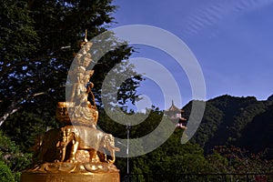 The statue of a God/Goddess at Hsiang-Te Temple, Taiwan