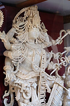 Statue of Goddess Durga exposed in the Prince of Wales Museum in Mumbai