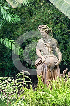 Statue of Goddess Tethys, Rio de Janeiro's botanical gardens. Brazil