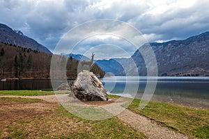 Statue of Golden horn, Bohinj Lake