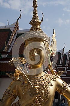 Statue of golden kinnari