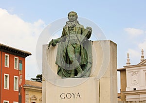 Statue of Goya in the center of Zaragoza, Spain photo