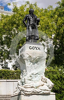 Statue of Goya outside Prado Museum Madrid photo