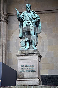 Statue of Graf V Tilly at the Odeonsplatz - Feldherrnhalle in Mu