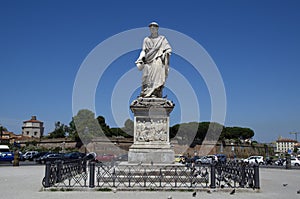 Statue of Grand Duke Leopold II in Piazza della Repubblica in Livorno,Italy