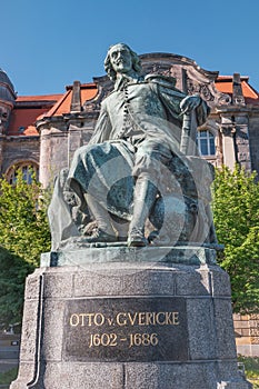 Statue of great scientist Otto Gvericke, Magdeburg, Germany