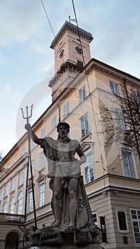 The statue of the Greek god Neptune