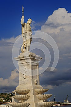 Statue of greek god Poseidon at Havana bay