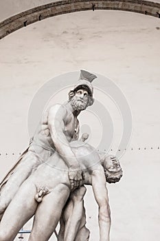 Statue of greek hero Menelaus holding Patroclus in Florence