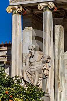 Statue of the Greek philosopher Socrates photo