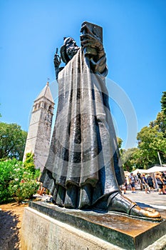 Statue of Gregorius of Nin, Split, Croatia.