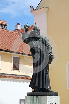 Statue of Gregory of Nin in Varazdin, Croatia