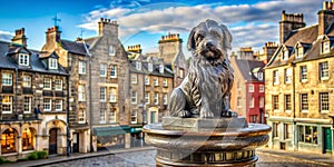 This statue of Greyfriars Bobby in Edinburgh AI-Created Content photo