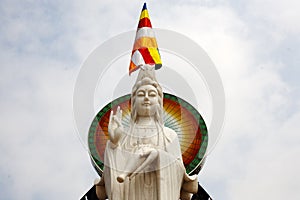 Statue of  Guan Yin in Buddhist Pagoda in His Binh