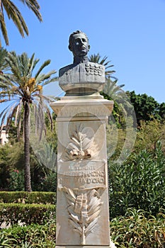 Statue of Guiseppe Mancino in Palermo. Sicily
