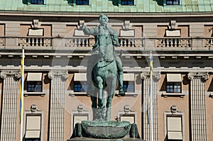 Statue of Gustav Adolphus in Stockholm, Sweden photo