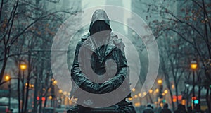 Statue of Hacker in the city