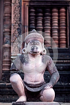 Statue of Hanuman in Banteay Srey Temple, Cambodia