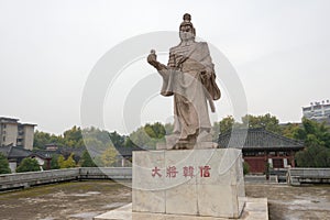 Statue of Hanxin at BAI JIANG TAN Historic Sites . a famous Historic Sites in Hanzhong, Shanxi, China.