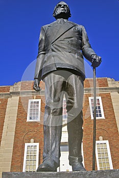 Statue of Harry S. Truman in front of the Jackson County Courthouse, Independence, MO photo