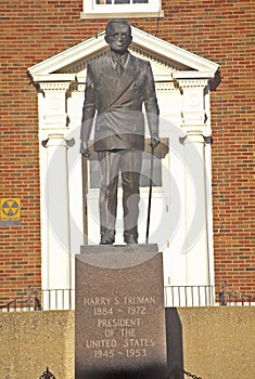 Statue of Harry S. Truman in front of the Jackson County Courthouse, Independence, MO photo