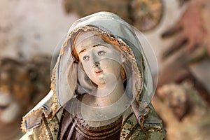 statue head close up in the arts studio