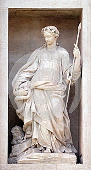 The statue of Health, Trevi Fountain in Rome
