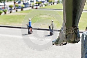 Statue heel in front of Altes museum in Berlin, Germany