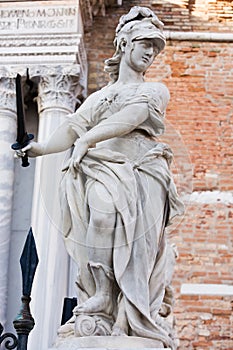 Statue of helmeted pallas athena minerva photo