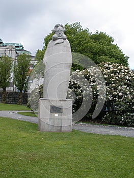 Statue of Henrik Ibsen in Bergen