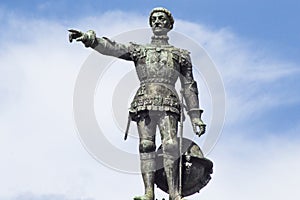 The statue of Henry the Navigator on the Infante D. Henrique square in Porto, Portugal