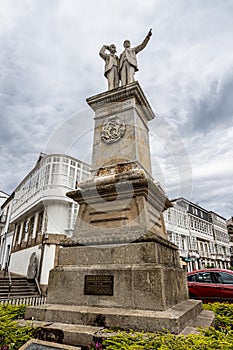 Statue of the Hermanos Garcia Naveira brothers at Betanzos, Coruna, Galicia, Spain photo