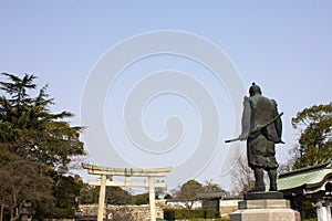 Statue of Hideyoshi Toyotomi in Osaka, Japan
