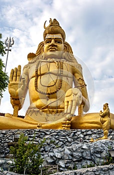 The statue of Hindu god Lord Shiva at Koneswaram Temple in Trincomalee, Sri Lanka