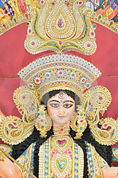 Statue of Hindu Goddess Durga at Durga Puja festivals