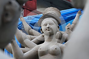 Statue of Hindu Goddess Durga at Durga Puja festivals in West Bengal, India