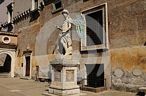 Statue In The Historic Centre Of Rome Italy