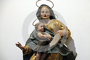 statue of holy characters in a church at the st angel fort in vittoriosa in malta