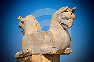 Statue of Homa or Huma Bird in Persepolis Archeological Site of Shiraz photo