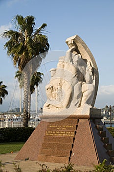 Statue homage resistance ajaccio corsica france photo