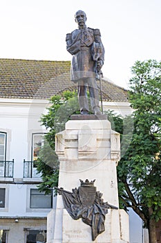 statue in honor of General Marquez de SÃÂ¡ da Bandeira, city of SantarÃÂ©m. photo