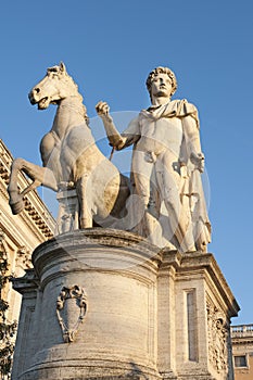 Statue horse and man