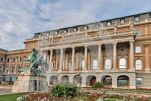 Statue of the Hortobagy horseherd in Buda castle. Budapest, Hungary.