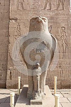 Statue of Horus in Edfu Temple, Egypt