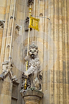 Statue in the houses of parliament, London