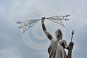 The statue of Human Rights in Aurillac